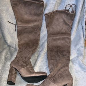 Tan over the knee boots